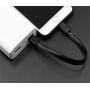 Metal Clasp PU leather Keychain usb data cable 