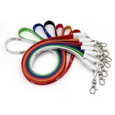 2 in 1 lanyard keychain usb cable