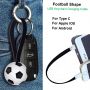 Football shape keychain cable