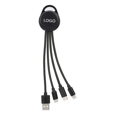 3 in 1 keychain charging cable with LED light